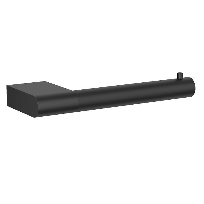 Product Cut out image of the Crosswater MPRO Matt Black Toilet Roll Holder